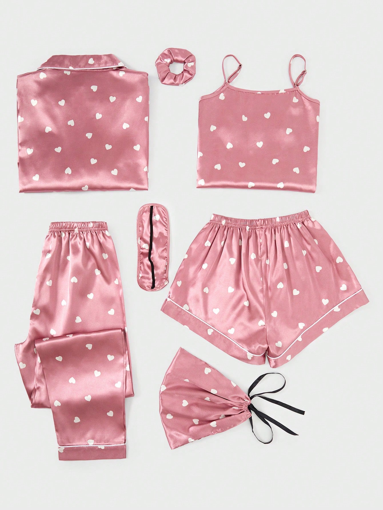 Conjunto Pijama 7 Peças Corações