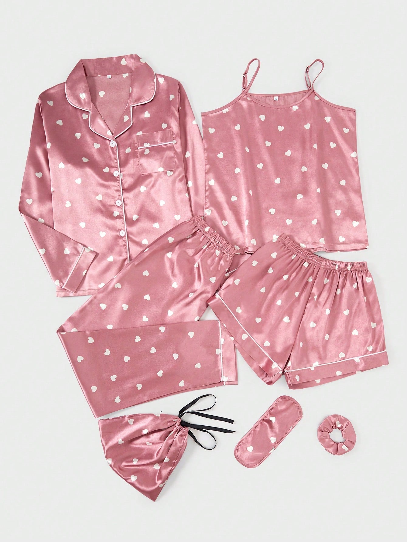 Conjunto Pijama 7 Peças Corações