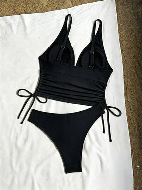 Tankini Drapeado Decote V Resort