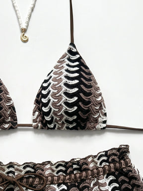 Conjunto Biquíni 3 Peças Tricô Resort