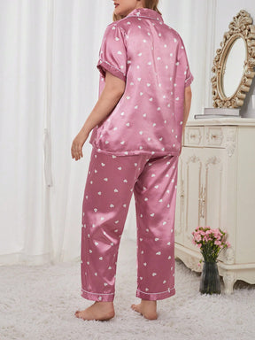 Pijama Plus Size Chuva De Corações