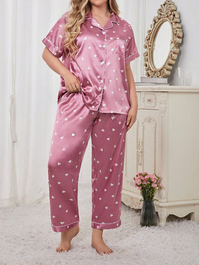 Pijama Plus Size Chuva De Corações