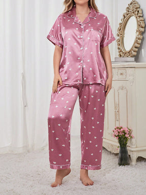Pijama Plus Size Chuva De Corações