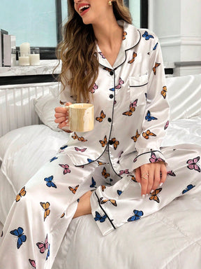 Pijama Longo Jardim De Borboletas