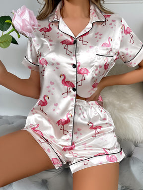 Pijama Curto Flamingos