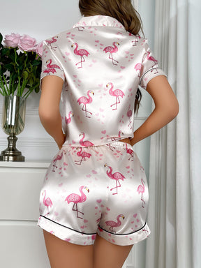 Pijama Curto Flamingos