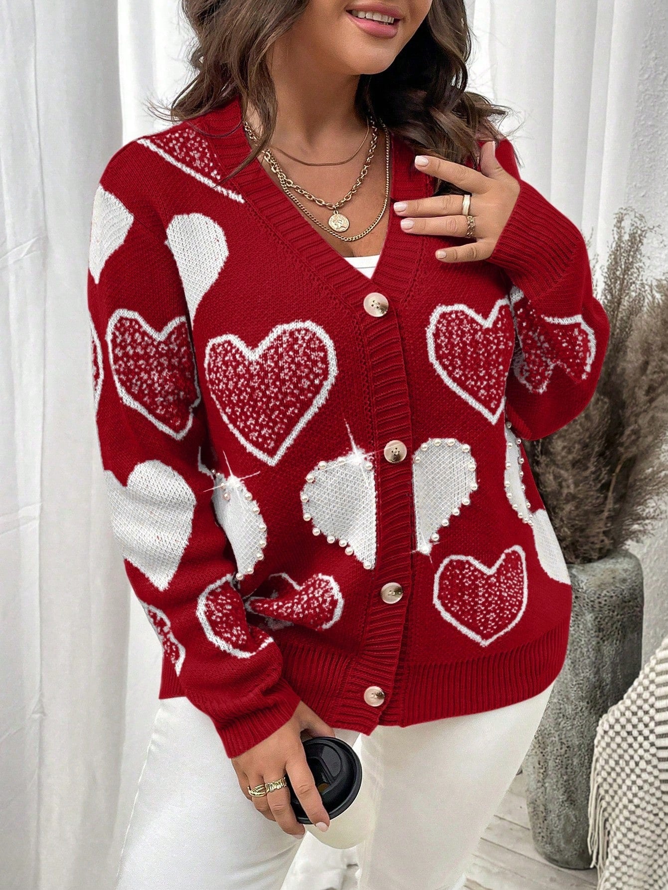 Cardigã Plus Size Coração