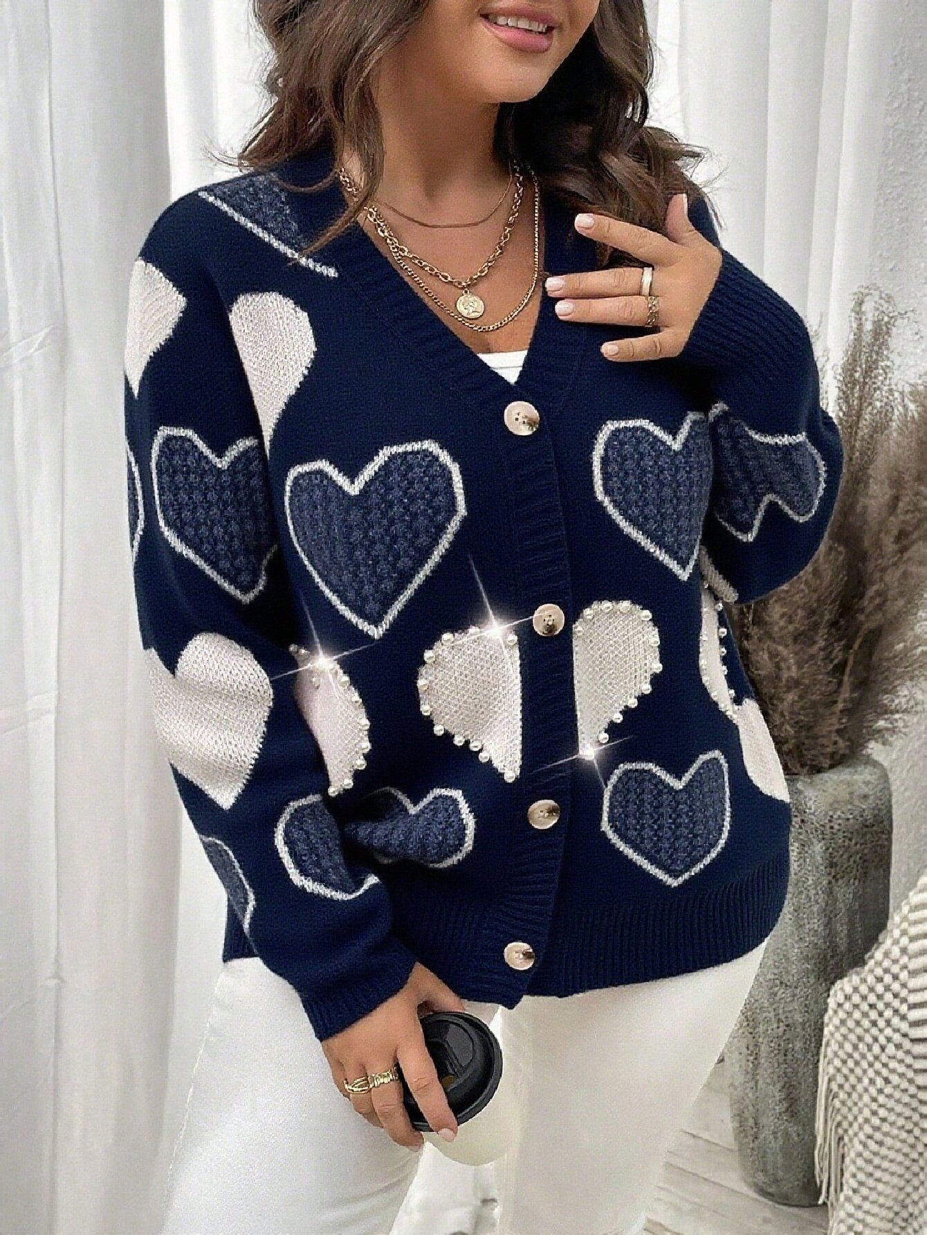 Cardigã Plus Size Coração