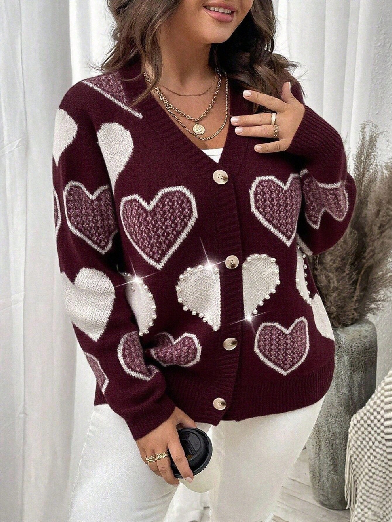 Cardigã Plus Size Coração