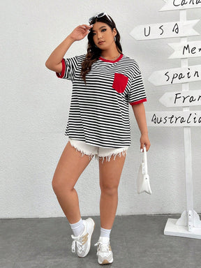 Camiseta Plus Size Listrada