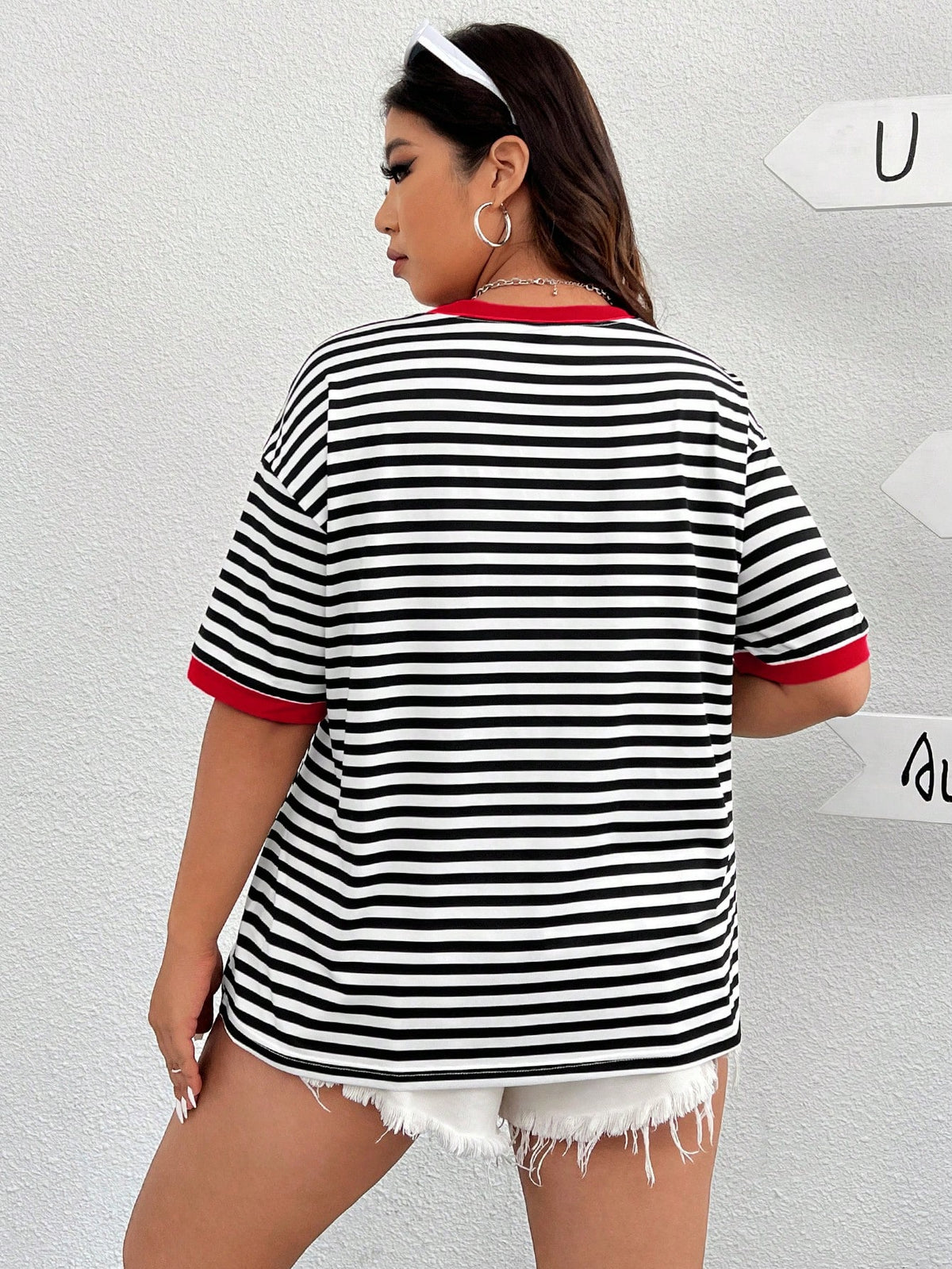 Camiseta Plus Size Listrada