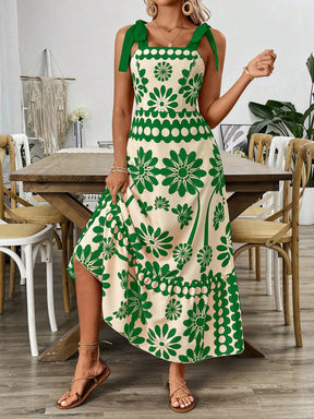 Vestido Estilo Vintage com Estampa Floral