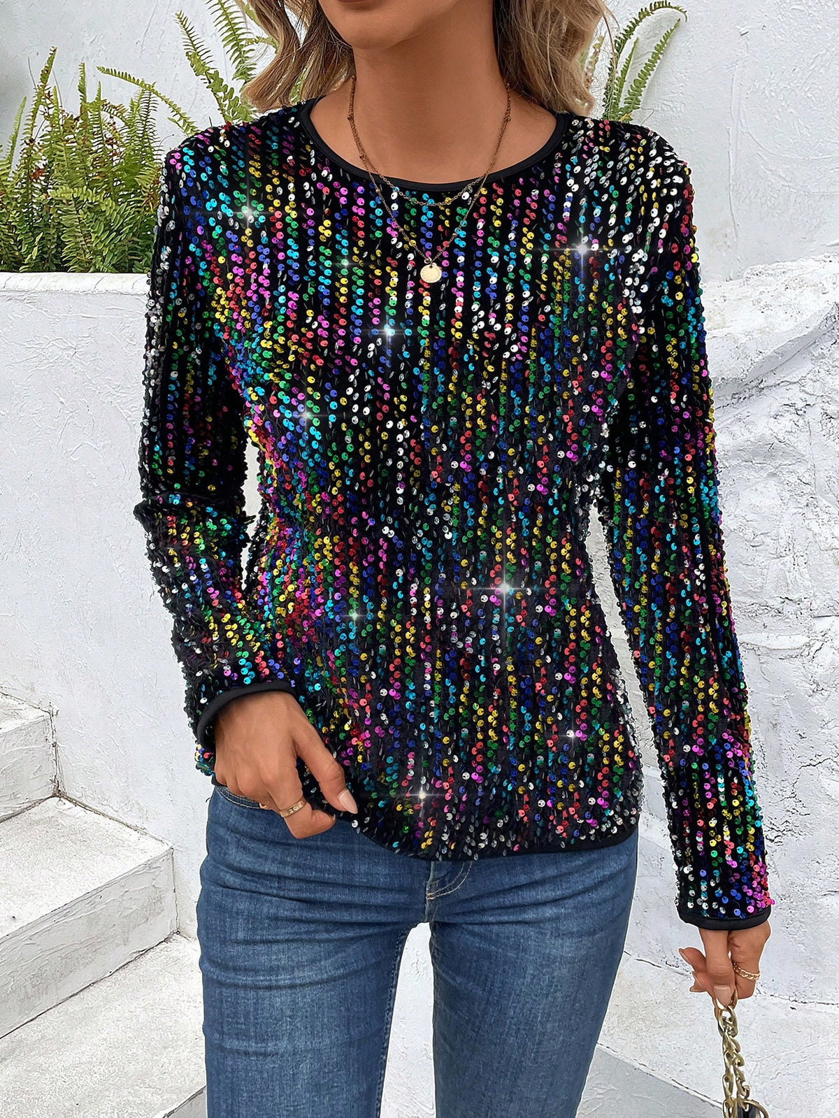 Blusa Manga Longa Luar Cintilante