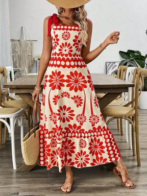 Vestido Estilo Vintage com Estampa Floral