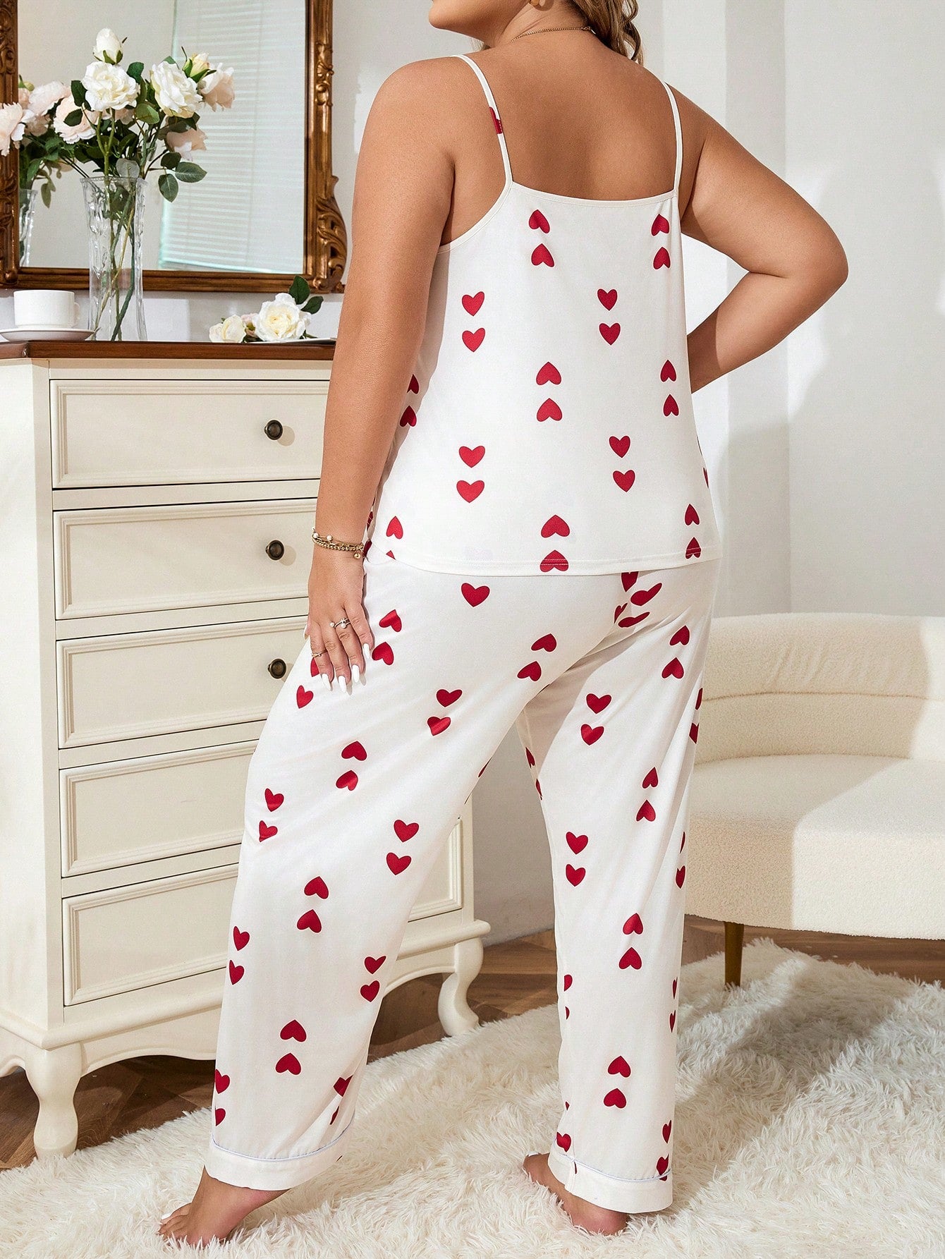 Pijama Plus Size Longo Coração