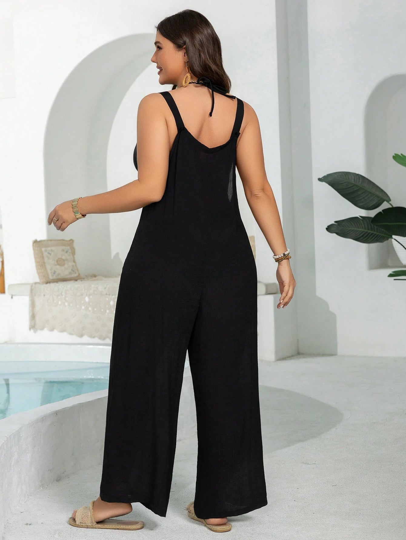 Macacão Saída De Praia Plus Size Slaydiva