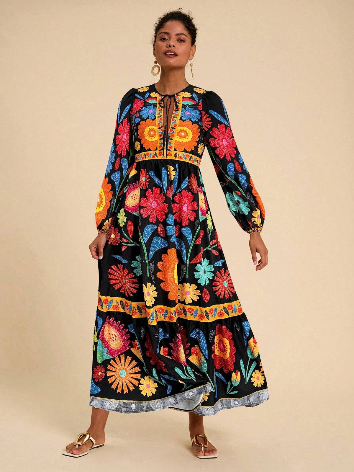 Vestido De Mangas Longas Outonal