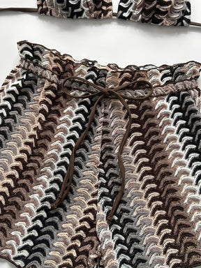 Conjunto Biquíni 3 Peças Tricô Resort