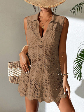 Saída de Praia Vestido Crochê Resort